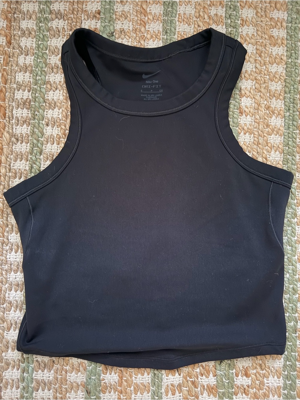 Nike Black Tank Top Crop Dri-FIT Athletic Tee